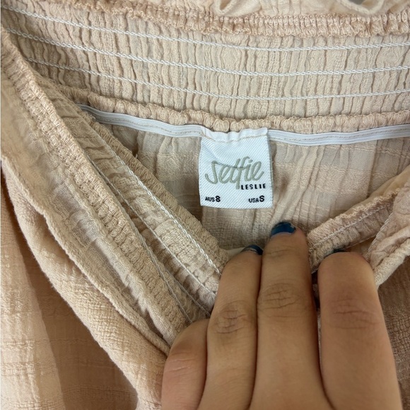 Selfie Leslie The Stephy Frill Trimmed Smocked Waist Sleeveless Romper - Picture 4 of 5